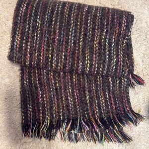 Beautiful blanket scarf brown, black multicolor
